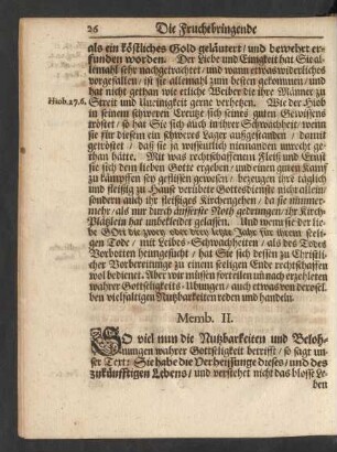 Memb. II. [2. Wozu die Gottseligkeit diene/ und was sie für sonderbahren Nutzen schaffe.]