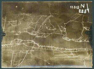 Foto der Stellungen H. 1-4 südlich von Nogent-l'Abbesse (Luftbild)