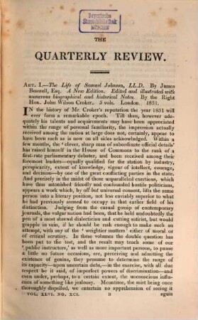 The quarterly review. 46 = No. 91 - 92. 1831/32