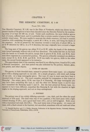 Chapter V: The Meroitic Cemetery, K 1-38