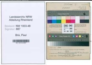 Entnazifizierung Paul Brix , geb. 12.11.1903 (Landarbeiter)