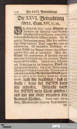 Die XXVI. Betrachtung über 2. Sam. XVI, 11. 12.