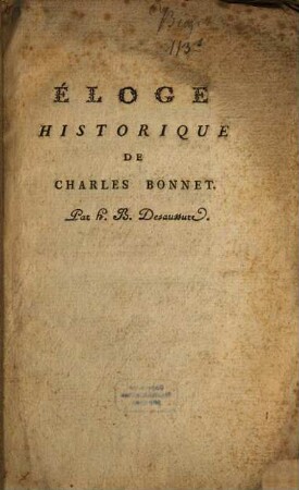Éloge historique de Charles Bonnet