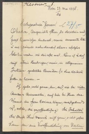 Brief an B. Schott's Söhne : 23.05.1896