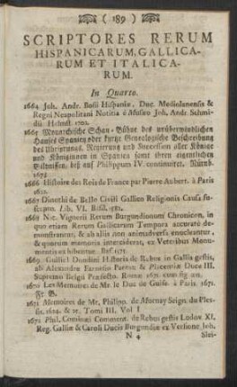 Scriptores Rerum Hispanicarum, Gallicarum Et Italicarum. In Quarto