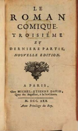 Le Roman Comique De Mr. Scarron, 3