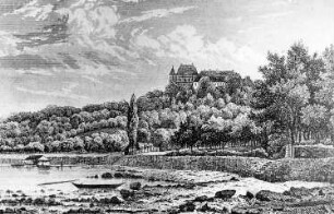 Meißen-Siebeneichen. See und Schloß Siebeneichen, aus: Schiffner 1840