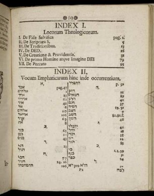 Index I. Locorum Theologicorum.
