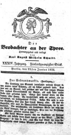 25. Stueck, 22. Juni 1835