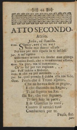 Atto Secondo = Anderte Abhandlung