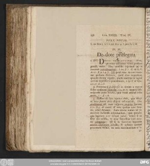 Tit. IV. De dote praelegata.