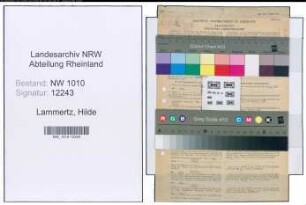 Entnazifizierung Hilde Lammertz , geb. 12.02.1915 (Lehrerin)