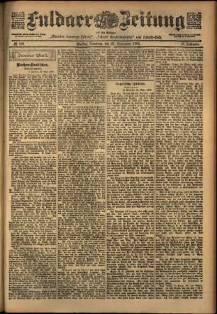 Zweite Ausgabe vom Samstag, den 27. September 1902.