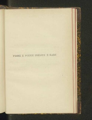 Prose e poesie inedite e rare