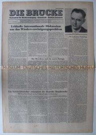 Wochenzeitung "DIE BRÜCKE" u.a. zur Frage der deutschen Einheit