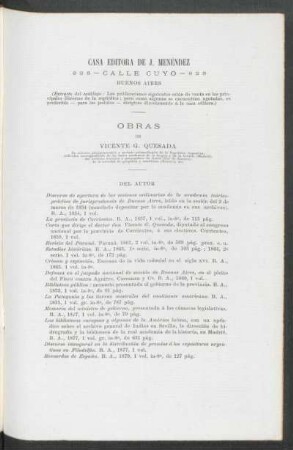 Obras de Vicente G. Quesada