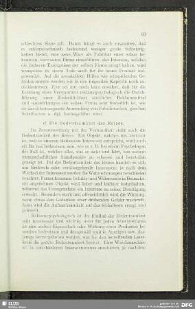 e) Die Bedeutsamkeit des Reizes