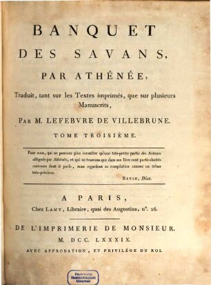 Banquet des savans, 3