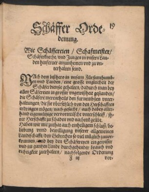 Schäffer Ordenung.
