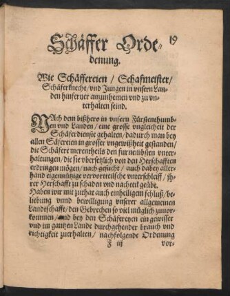 Schäffer Ordenung.