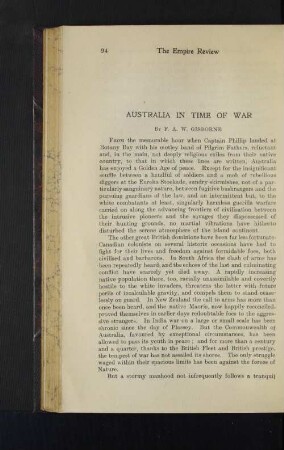 Australia in Time of War
