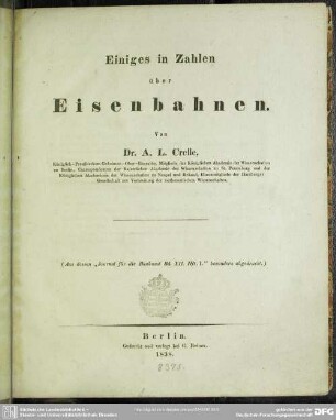 Einiges in Zahlen über Eisenbahnen