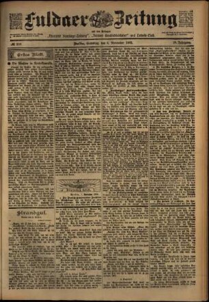 Erste Ausgabe vom Samstag, den 08. November 1902.