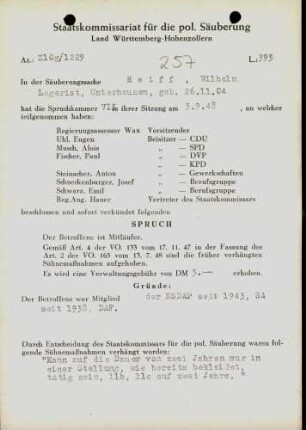 Reiff, Wilhelm