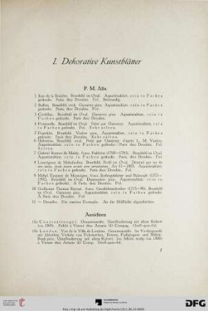 I. Dekorative Kunstblätter (Nr. 1-204b)