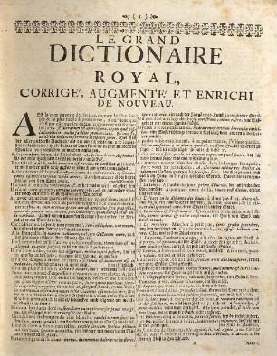 Le grand dictionaire royal : 1. françois-latin-allemand, 2. latin-allemand-françois, 3. allemand-françois-latin