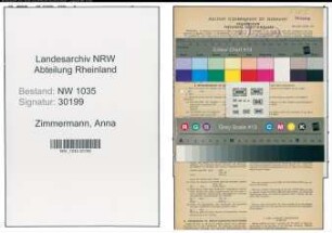 Entnazifizierung Anna Zimmermann , geb. 30.03.1909 (Telefonistin)