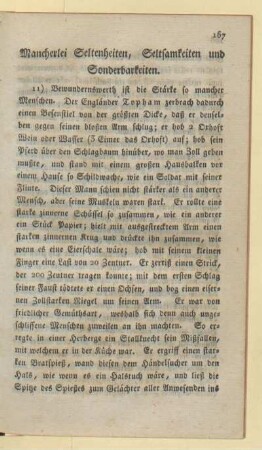Mancherlei Seltenheiten, Seltsamkeiten und Sonderbarkeiten