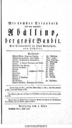 Abällino, der große Bandit