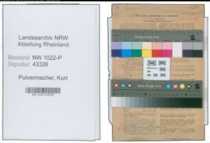 Entnazifizierung Kurt Pulvermacher , geb. 26.04.1887 (Amtmann)