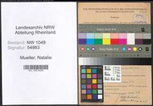 Entnazifizierung Natalie Mueller , geb. 24.04.1893 ()