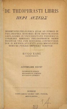 De Theophrasti libris Peri lexeōs