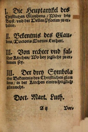 Die Hauptartickel des christlichen Glaubens wider den Bapst zu erhalten