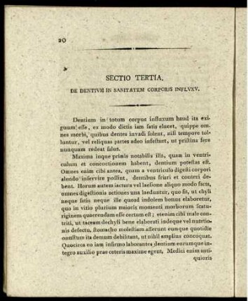 Sectio Tertia De Dentium In Sanitatem Corporis Influxu