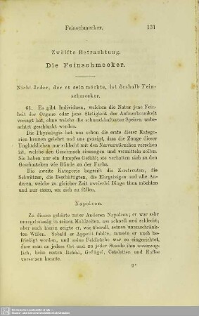 Zwölfte Betrachtung. Die Feinschmecker
