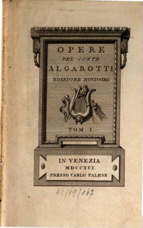 Opere Del Conte Algarotti, 1. Poesie