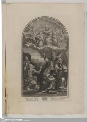 Disputation der Immaculata Conceptio mit den vier Kirchenvätern und dem Heiligen Bernhardin