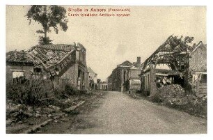 Kriegs-Erinnerungs-Karte: Straße in Aubers (Frankreich)