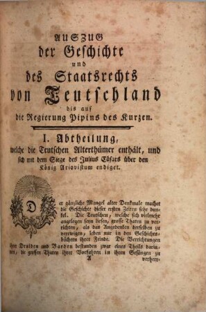 Chronologischer Auszug der Geschichte und des Staatsrechtes von Teutschland