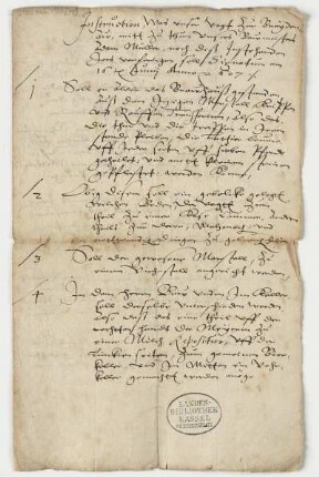 Breitenau, ehem. Kloster, Instruktion für den Vogt und den Baumeister Müller wegen Umbauarbeiten