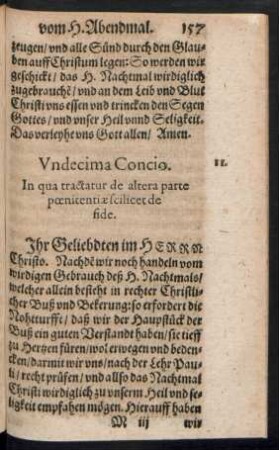 Undecima Concio. In qua tractatur de altera parte poenitentiae scilicet de fide.