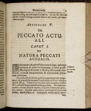 Caput I. De Natura Peccati Actualis.