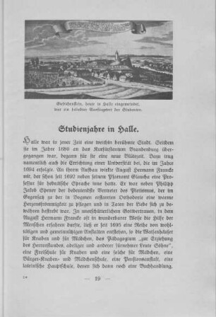 Studienjahre in Halle.