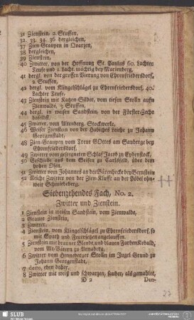 Siebenzehendes Fach, No. 2. Zwitter und Zienstein