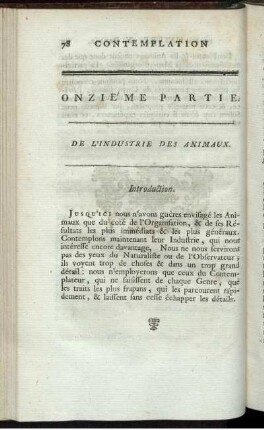 Onzieme Partie. De L' Industrie Des Animaux.