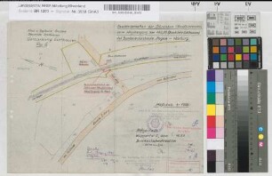 Geschlossenhalten der Schranken (Anrufschranken) beim Wegübergang in km 182,070 (Blockstelle Echthausen) der Bundesbahnstrecke Hagen-Warburg: Lageplan, M. 1:1.000 Stnr.: 54, Iwü, Bunr.: 10, Blnr.: 2